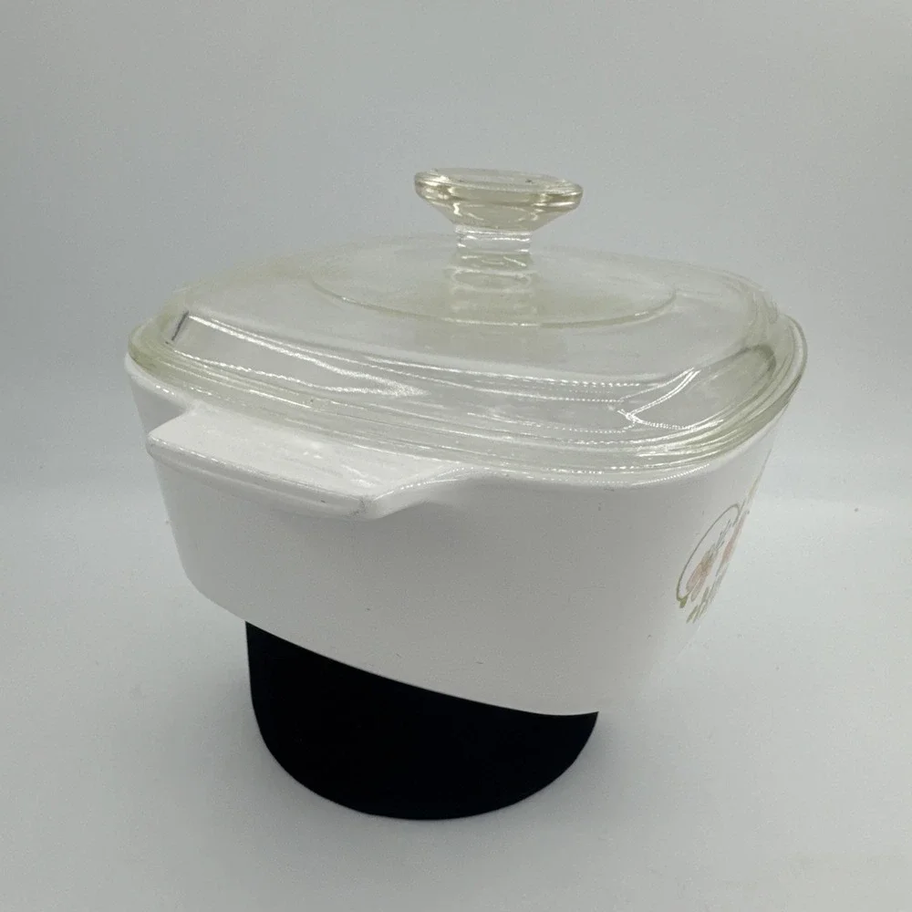 Corning‎ Ware A-1½-B 1.5 Quart Casserole Wild Flower Dish w/Pyrex A-7-C Lid VTG